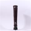 Miss Elastic Pointed High Heel Knee High - Burgundy